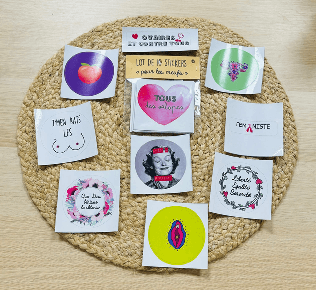 Lot de 10 stickers "pour les meufs" G