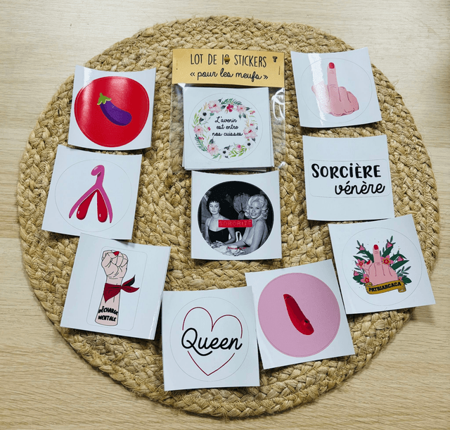 Lot de 10 stickers "pour les meufs" T