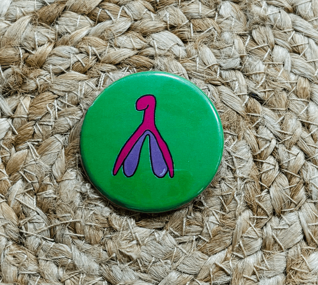 Badge &quot;pour les meufs&quot; clito mimi